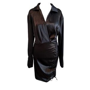 NWT Women’s Black Dress Large Midi CollaredStraight Dress.